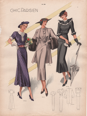 Chic Paris fashion prints from 1936